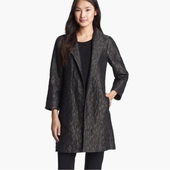 EILEEN‎ FISHER PETITE Patina Jacquard Open Blazer Jacket Size XL - Picture 1 of 7
